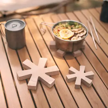 1PCS Kuchyňa Snowflake Drevené Izolácie Placemat Dráha Outdoor Camping Jedálenský Stôl Tanier, Miska Hrniec Mat Dropshipping