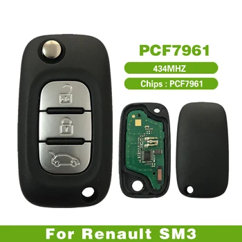 CN010054 Aftermarket Smart Remote Auto Kľúča Na Renault SM3 Pôsobeniu 2009-2015 Flip Ovládacie Tlačidlo PCF7961 Čip, 433Mhz