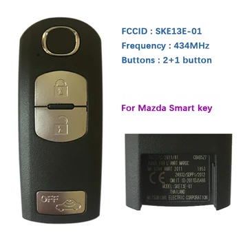 CN026024 Aftermarket 3 Tlačidlo Smart Key Pre Mazda Vzdialenej S 434MHz Mitsubishi Systém SKE13E-01