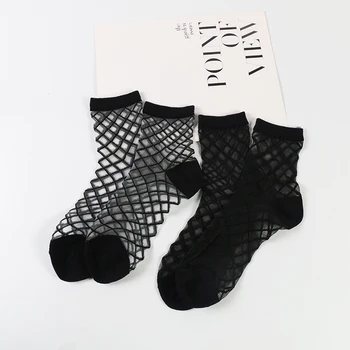 DONG AI 2 Páry Sexy Sústavy Oka Sieťovina Členkové Ponožky Ženy Duté Krátke Čierne Ponožky Dámy Sladké Ôk siete Priadza Tenké Ženy v Pohode Sox