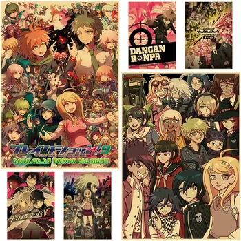HD Tlač Anime Hry Plagát Retro Kraft Papier Danganronpa Plagáty a Tlačí na Steny Umelecká Výzdoba detskej Izby, Dekorácie Maľovanie