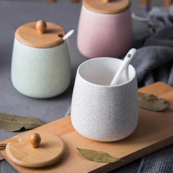 Japonský Štýl Keramické Korenie Jar S Vekom Korenie Box Soľ Shaker Cukru V Miske Kuchyňa Tovar Pre Domácnosť Kreatívnych Nástrojov