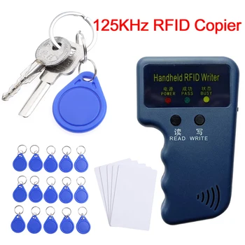 Nepremokavé Ručné RFID 125khz Rozmnožovacie Tlačidlo Kopírka Čitateľ, Spisovateľ ID Karty Cloner Programátor Zapisovať Kľúčové Karty Keyfobs