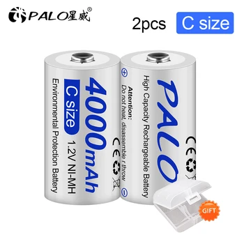 PALO 1.2 V C Veľkosť Nabíjateľná Batéria R14 C-Článková batéria C typu Ni-MH Batérie Pre Plynový Sporák,Hračky, C batérie