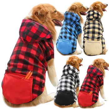 Pet Veľký Pes s Kapucňou, Oblečenie pre Malé a Stredne Veľké Psy,v Zime Teplé Fleece Snack Vrecku Psa Kabát,francúzsky Buldog Labrador Outwear