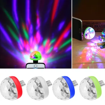 Prenosné LED USB Svetlo Pre Mobie Telefón, Mini RGB Lampa Party DJ, Disco Guľa Svetla Auto Vnútorné Lampy Klub Účinok Projektor Fáze Svetlo